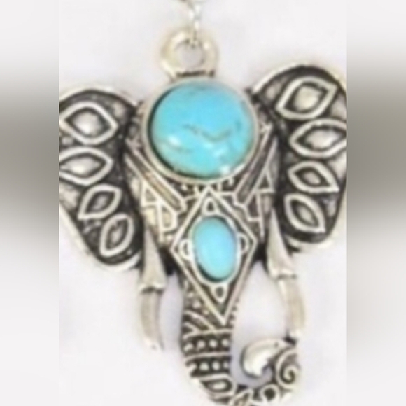 ELEPHANT Necklace White Ivory Stone Pendant Vintage look Silver pl NEW in pkg. … - Picture 5 of 11